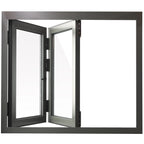 Door Window Direct Aluminum Bifold Window 60"Wx48"H - OUT SWING FROM EXTERIOR VIEW image 1