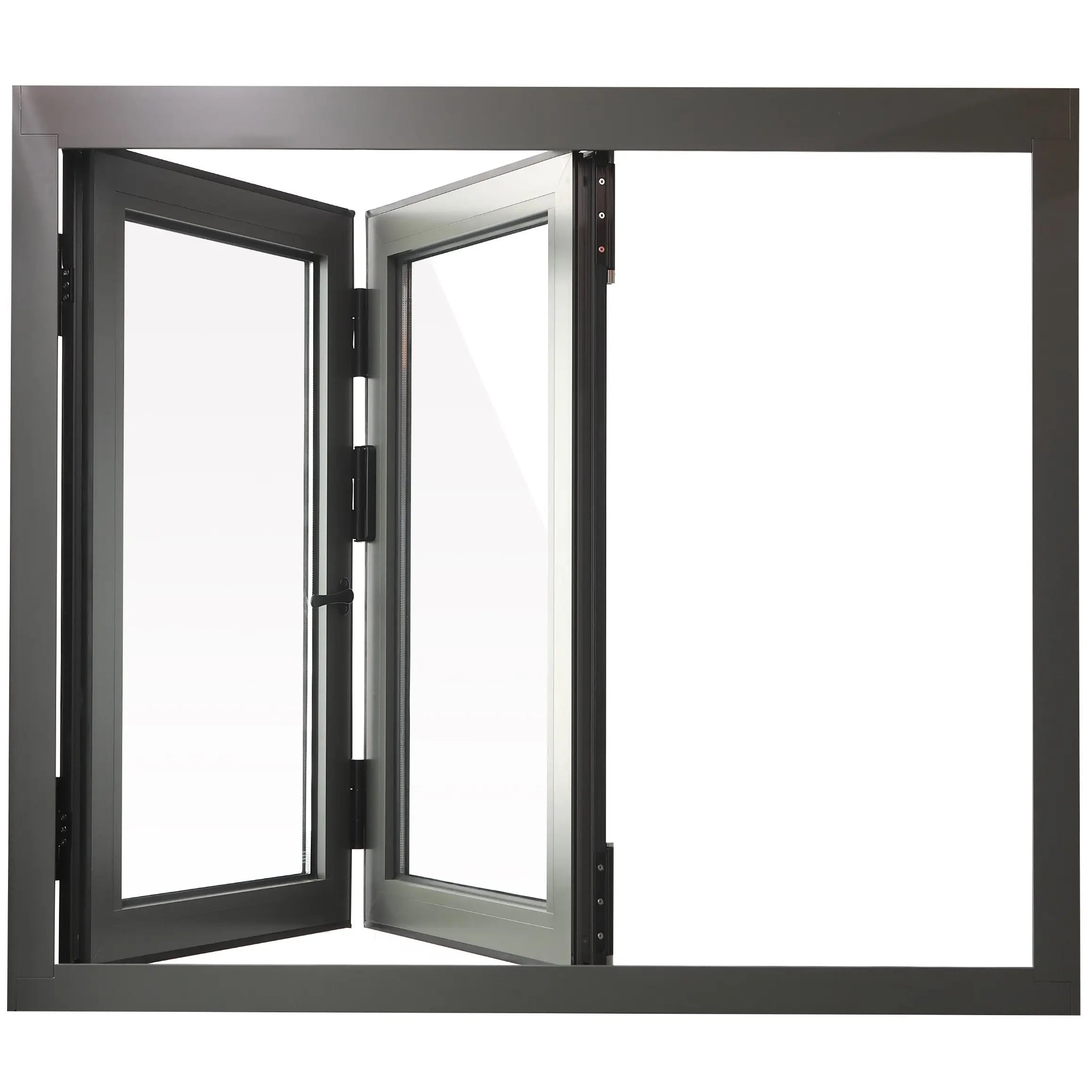 Door Window Direct Aluminum Bifold Window 60"Wx48"H - OUT SWING FROM EXTERIOR VIEW image 1