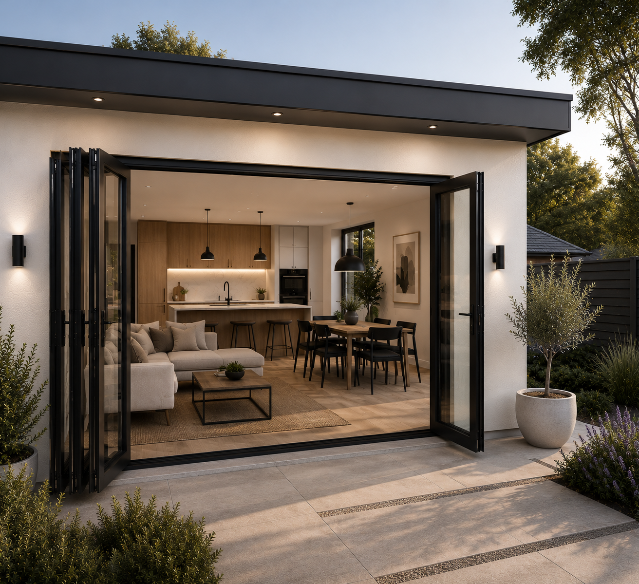 144" x 96" Custom Energy-Efficient Aluminum Bifold Door