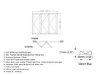 Clearance - Aluminum Bifold Door 96"Wx96"H - OUT SWING EXTERIOR VIEW image 1