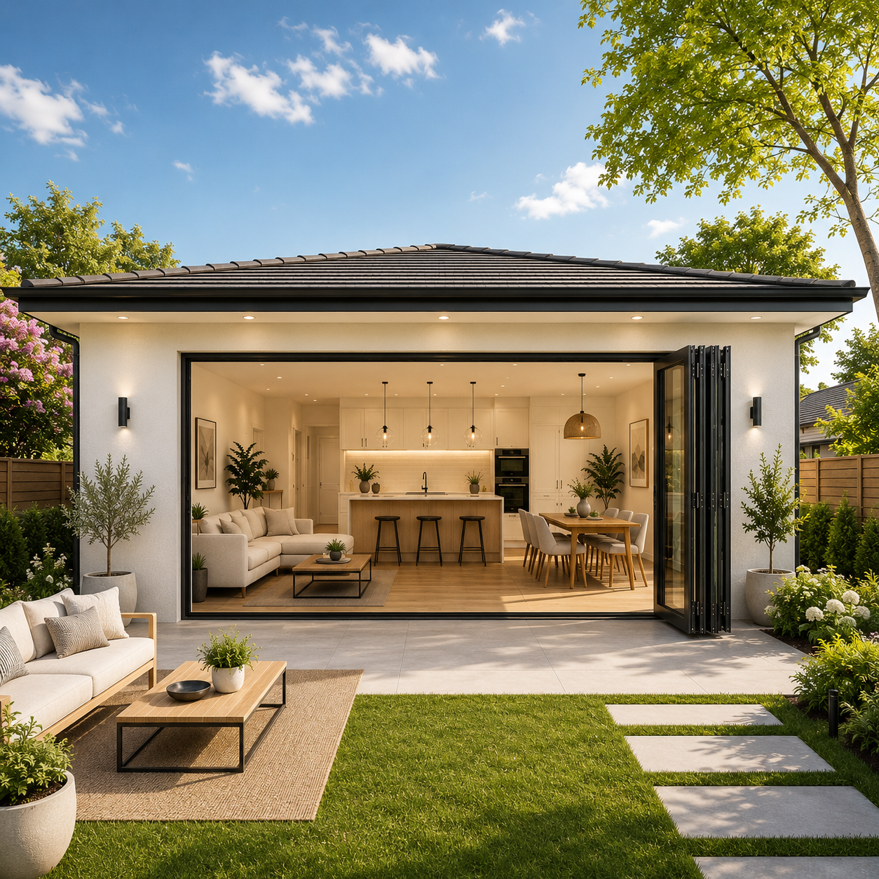 168" x96" Custom Energy Efficient Aluminum Bifold Door