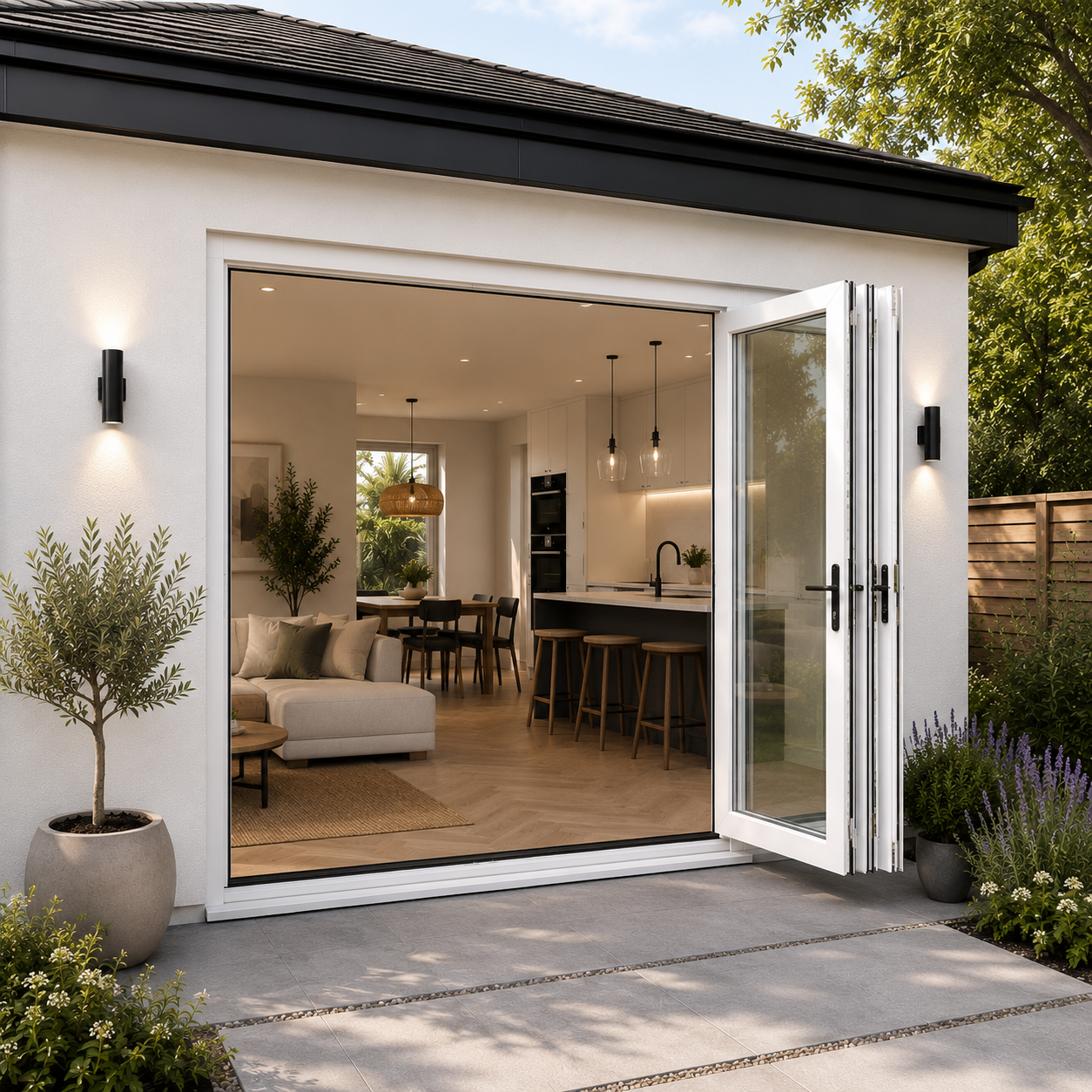 108" x 80" Custom Energy Efficient Aluminum Bifold Door