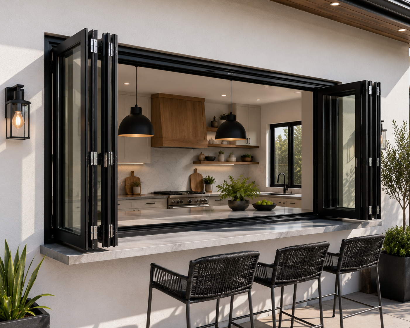 96"x48" Custom Energy Efficient Aluminum Bifold Window