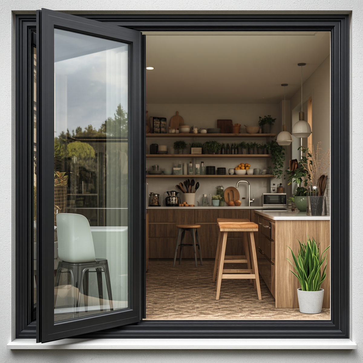60"x36" Custom Energy-Efficient Aluminum Bifold Window