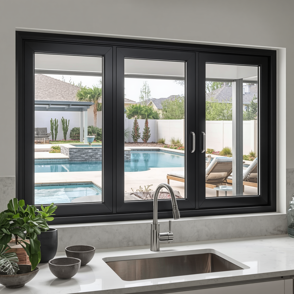 96"x48" Custom Energy Efficient Aluminum Bifold Window