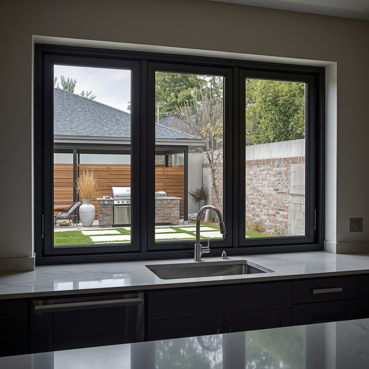96"x36" Custom Energy Efficient Aluminum Bifold Window