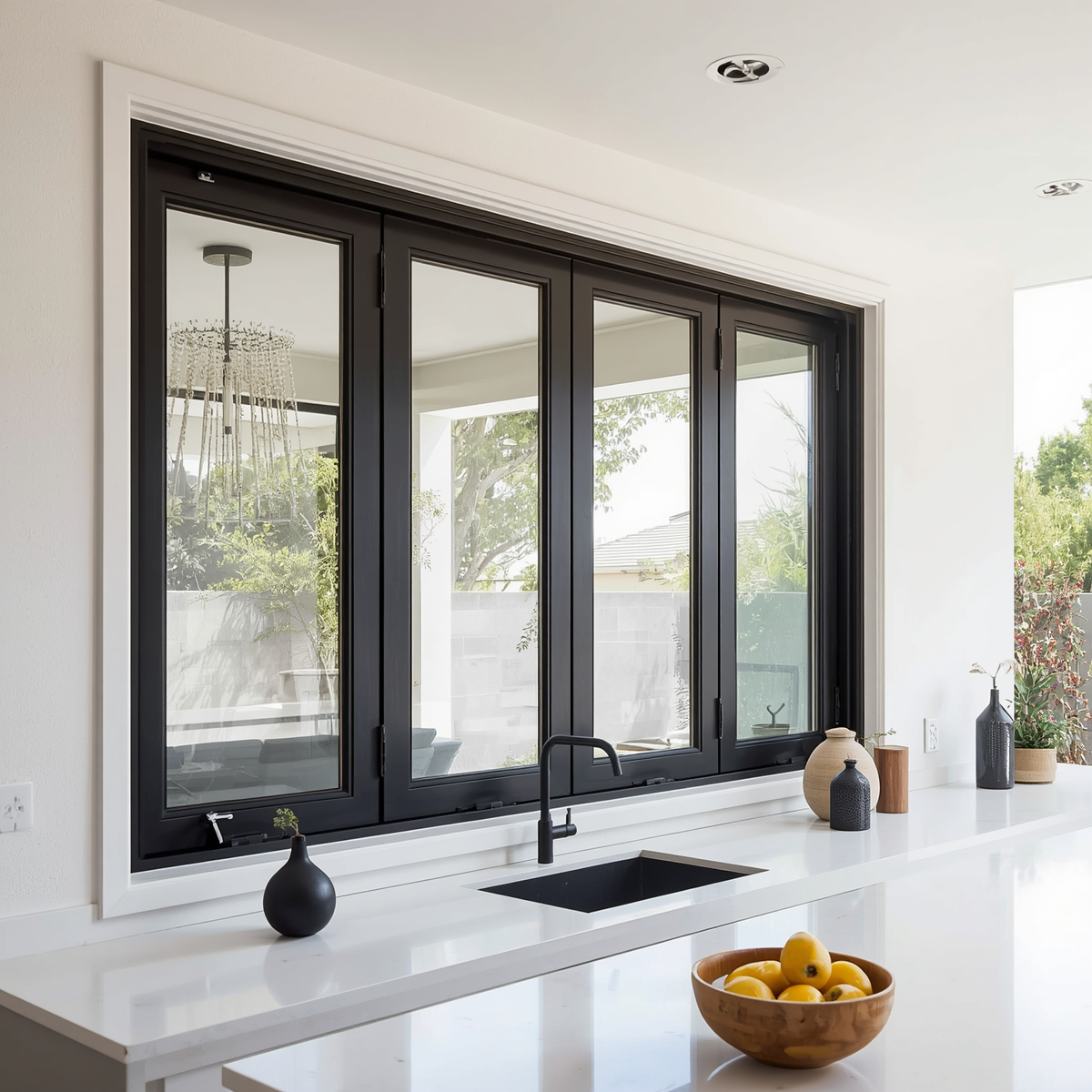 96"x36" Custom Energy Efficient Aluminum Bifold Window
