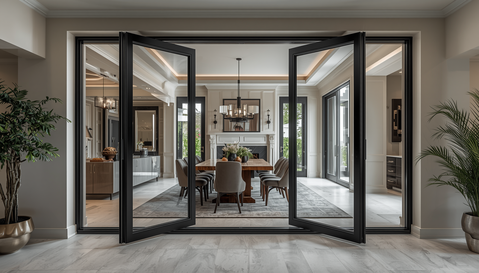 168" x96" Custom Energy Efficient Aluminum Bifold Door