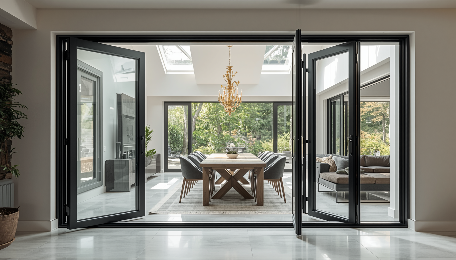 144" x 96" Custom Energy-Efficient Aluminum Bifold Door
