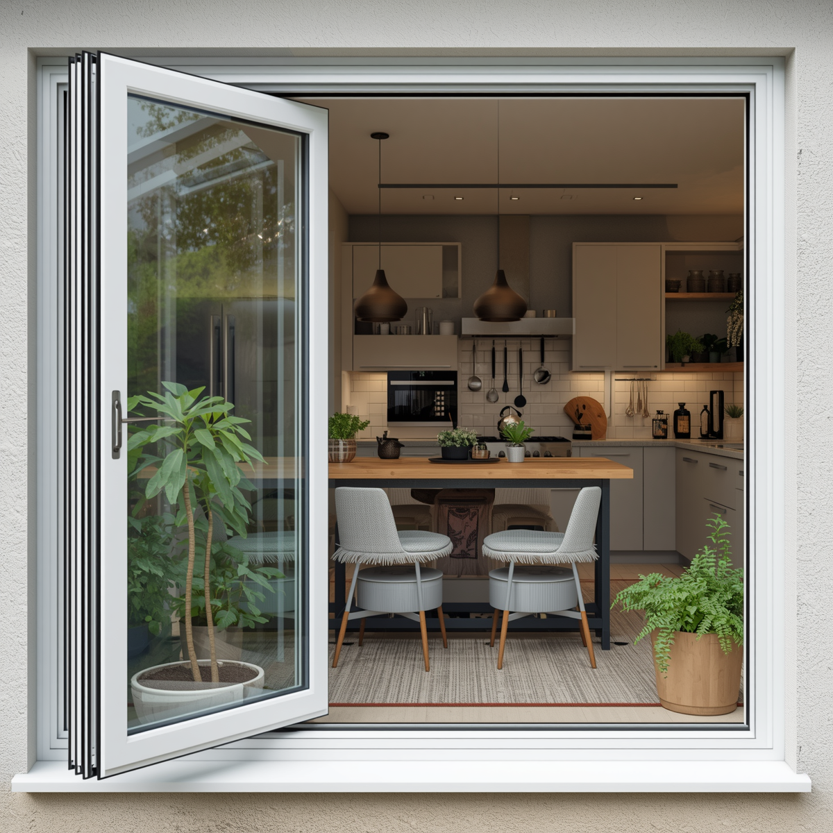 60"x60" Custom Energy-Efficient Aluminum Bifold Window