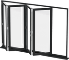 Door Window Direct Aluminum Bifold Window 72"Wx36"H - OUT SWING FROM EXTERIOR VIEW image 0