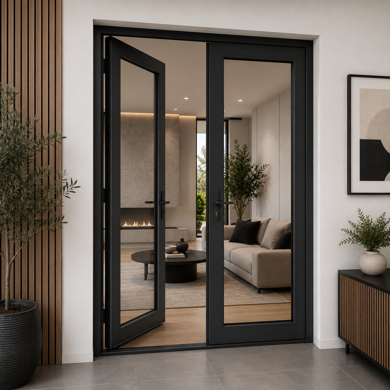 72"x80" Custom Energy-Efficient Aluminum French Door
