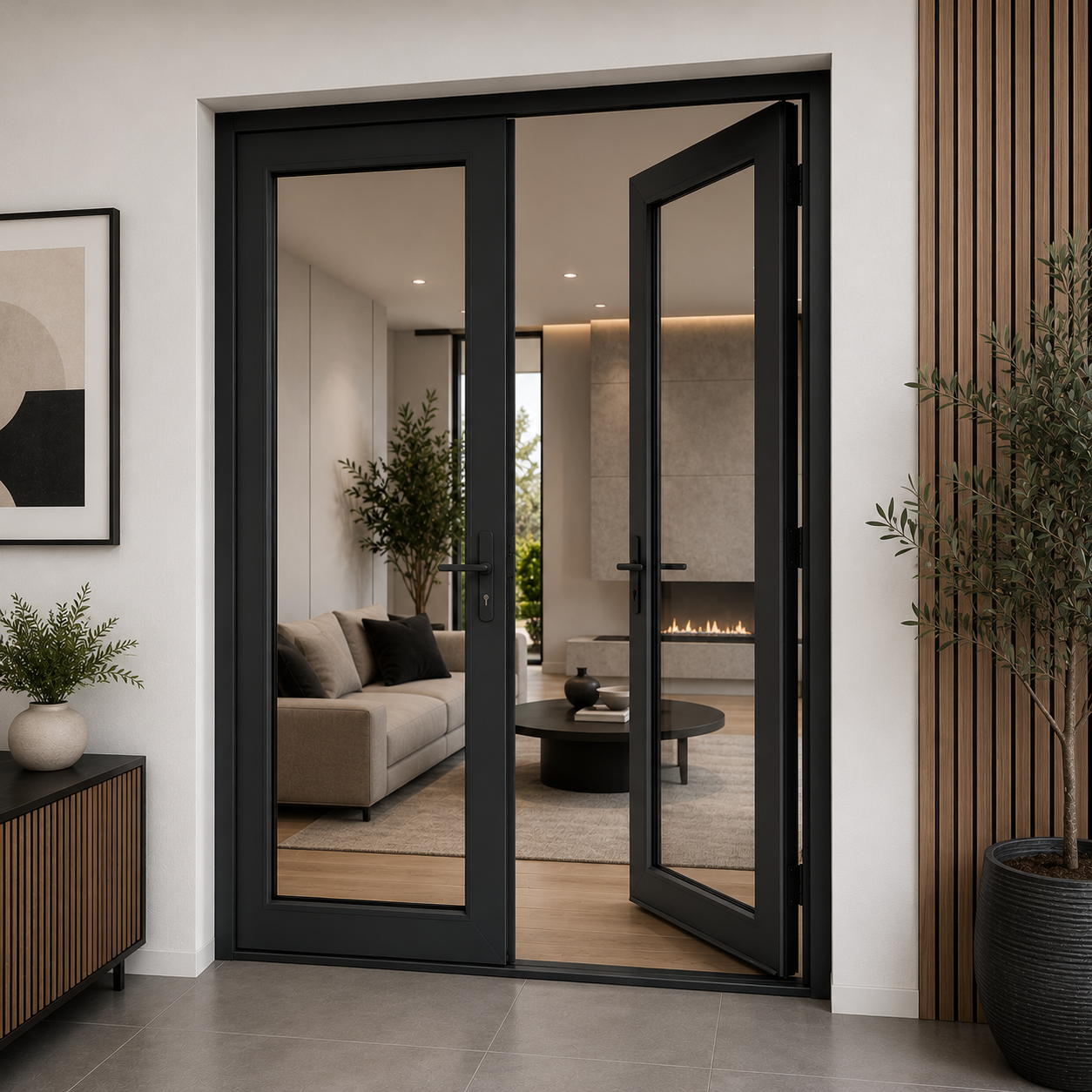 72"x80" Custom Energy-Efficient Aluminum French Door