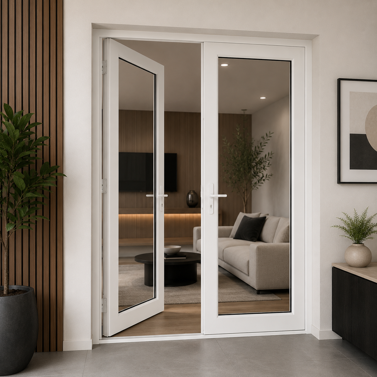 72"x80" Custom Energy-Efficient Aluminum French Door