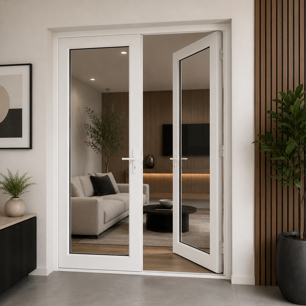 60"x96" Custom Energy Efficient Aluminum French Door